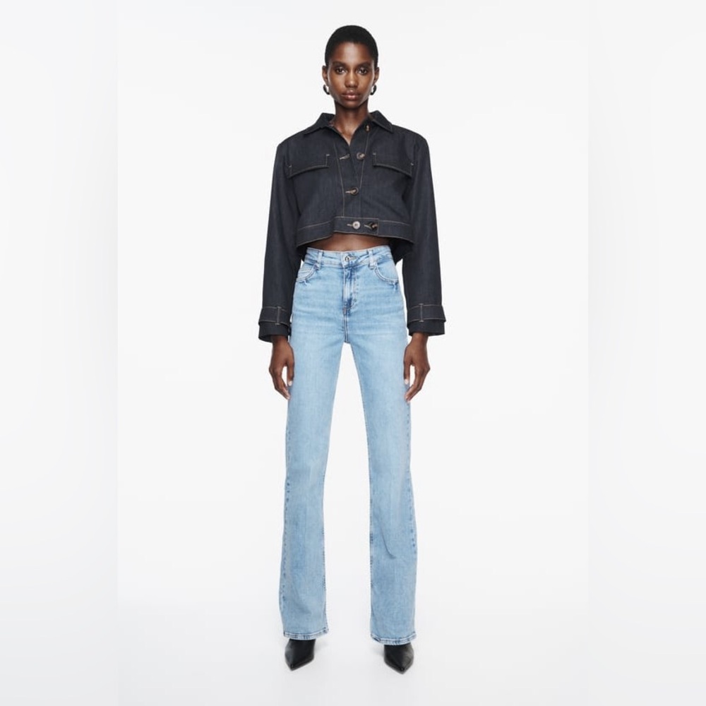 Zara - High-Waisted Flare Jeans, Light Blue (27, US 4)
